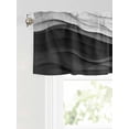 thumbnail image 6 of Valances for Windows Black White Rod Pocket Cafe Window Treatments Valance Curtains for Kitchen Bathroom Laundry Basement Windows 54"x18", 6 of 9