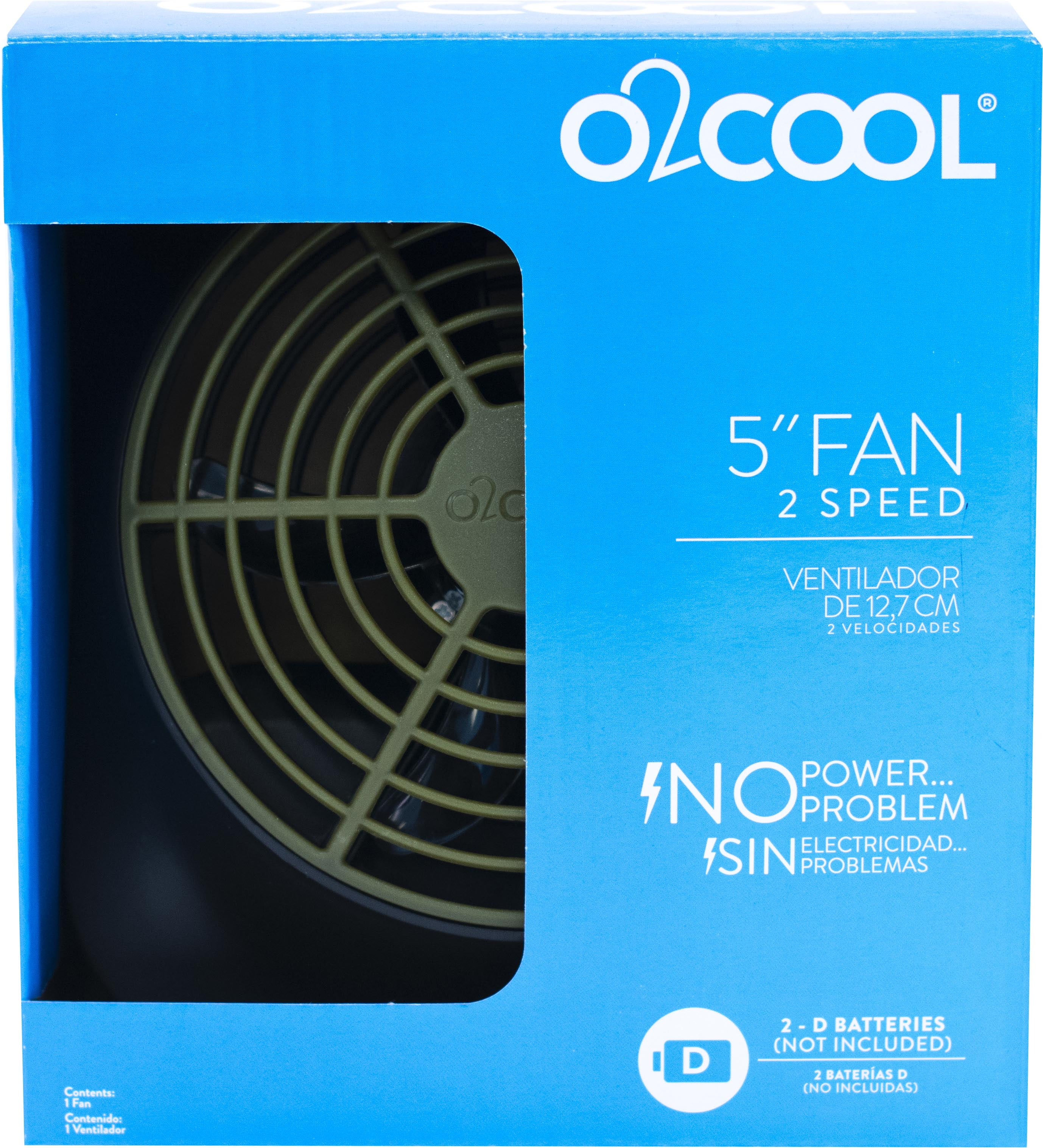 (2 pack) O2COOL 5IN FAN