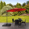 thumbnail image 4 of CorLiving 9.5ft Tilting Cantilever Outdoor Patio Umbrella with Steel Frame, 8 Support Arms, and Base Weights Included, 4 of 7