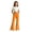 V118-Orange, variant on WhouRiu Girls Casual Flared Pants Fashion Solid Color Rigid Waist Trousers With Pockets Kids Back To School Comfortable Everyday Wear,13-14 Years