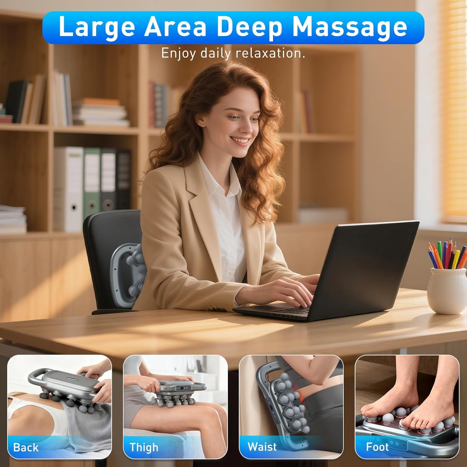 Upgrade 28 Head Massage Gun Set, Handheld Back Massager Deep Tissue Percussion for Athletes Neck Shoulder Pain Relief