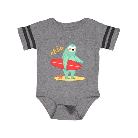 

Inktastic Beach Sloth Surfing Aloha Gift Baby Boy or Baby Girl Bodysuit