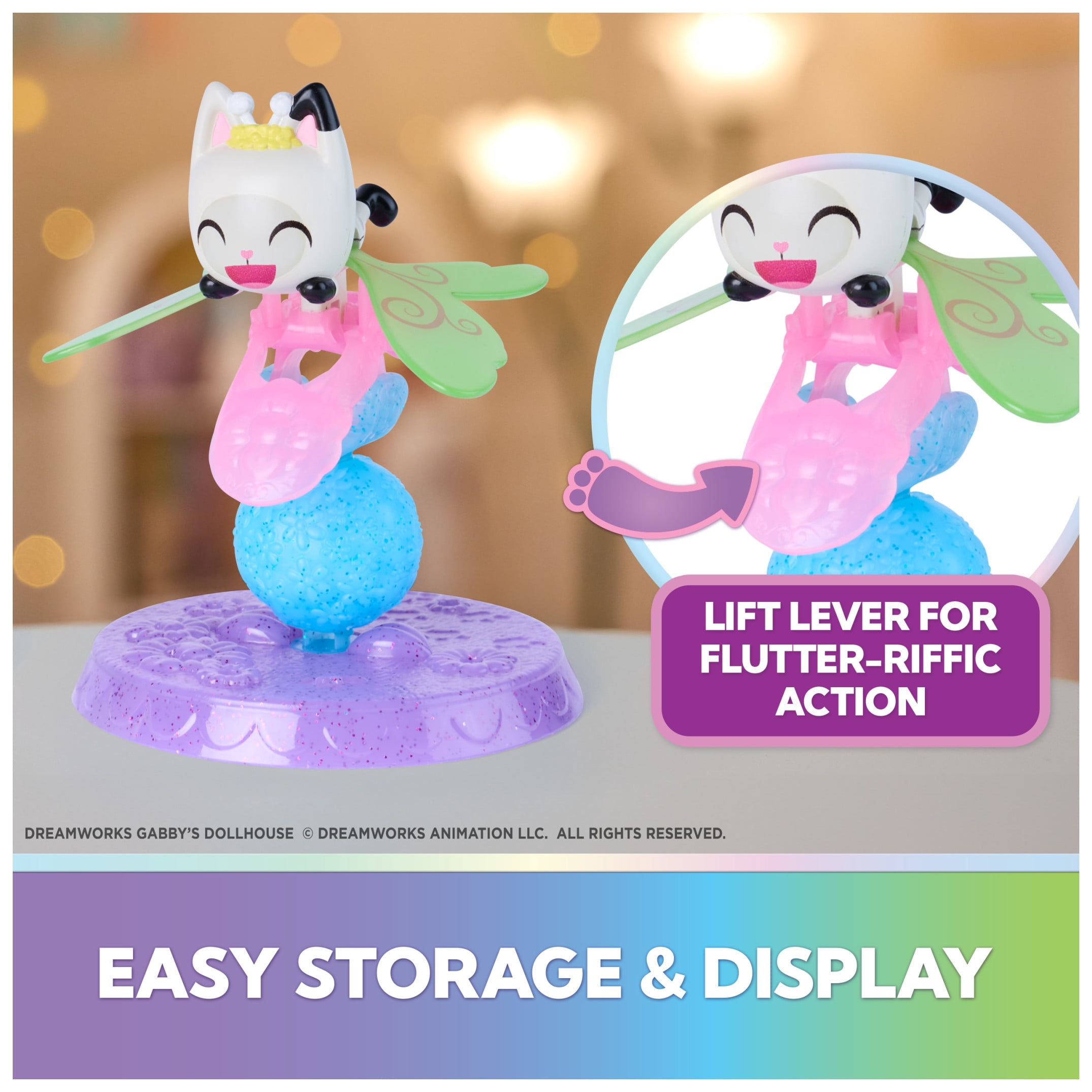 Gabby's Dollhouse Fairylandia, Kitty Fairy & Pandy Paws Flutter-riffic Fairy Rings 2-Pack, For Ages 3 and up