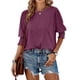 thumbnail image 1 of Camiseta con puños plisados para mujer, jersey de cuello redondo, Tops de media manga, camisetas sueltas informales de uso diario, ropa de calle de tendencia de verano, 1 of 5