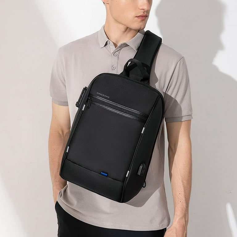 Kingsons Laptop Sling Backpack Anti Theft Bag Hiking Daypack 13 Inch Waterproof Nylon Travel Bags for Men Single Walmart