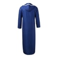 thumbnail image 4 of XDDST Work Out Tops for Mens Casual Thin Robe Hooded Long Sleeve Striped Cotton Youth Loose Robe Shirt Blue, 4 of 8