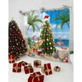 thumbnail image 5 of Blue Coastal Christmas Shower Curtain, Summer Beach Xmas Tree Santa Waterproof Fabric Shower Curtains with 12 Hooks, Bathroom Curtain Set for Bathroom Accessories Decor, 60 x 72 Inches, 5 of 9
