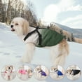 thumbnail image 4 of 1pc Winter Pet Dog Jacket With Harness & Zipper Gradient Dog Windproof Reflective Comfortable Pets Coat Warm Thick for Dog Cat,Green,Large size, 4 of 7