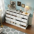 thumbnail image 2 of Commode de 63 Pieds' L avec 18 Tiroirs en Tissu, Commode pour Chambre avec Station de Recharge, Blanc, 2 of 8