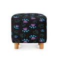 thumbnail image 2 of SCRAWLGOD Paws Print Blue Black Footstool Cover, Anti Scratch Ottoman Protector Dustproof Comfortable Rectangular Furniture Protection for Footrest Sofa, 2 of 7