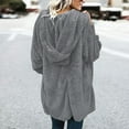 thumbnail image 6 of FRSASU Women'S Plus Size Coat ,Oversized Open Front Hooded Draped Pockets Cardigan Coat, 6 of 7