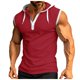 thumbnail image 1 of Camiseta sin mangas para hombre - Con capucha, color liso, entrenamiento de verano en el gimnasio, material que no se arruga con el lavado, tallas reales, tallas S-XXXL, 1 of 7