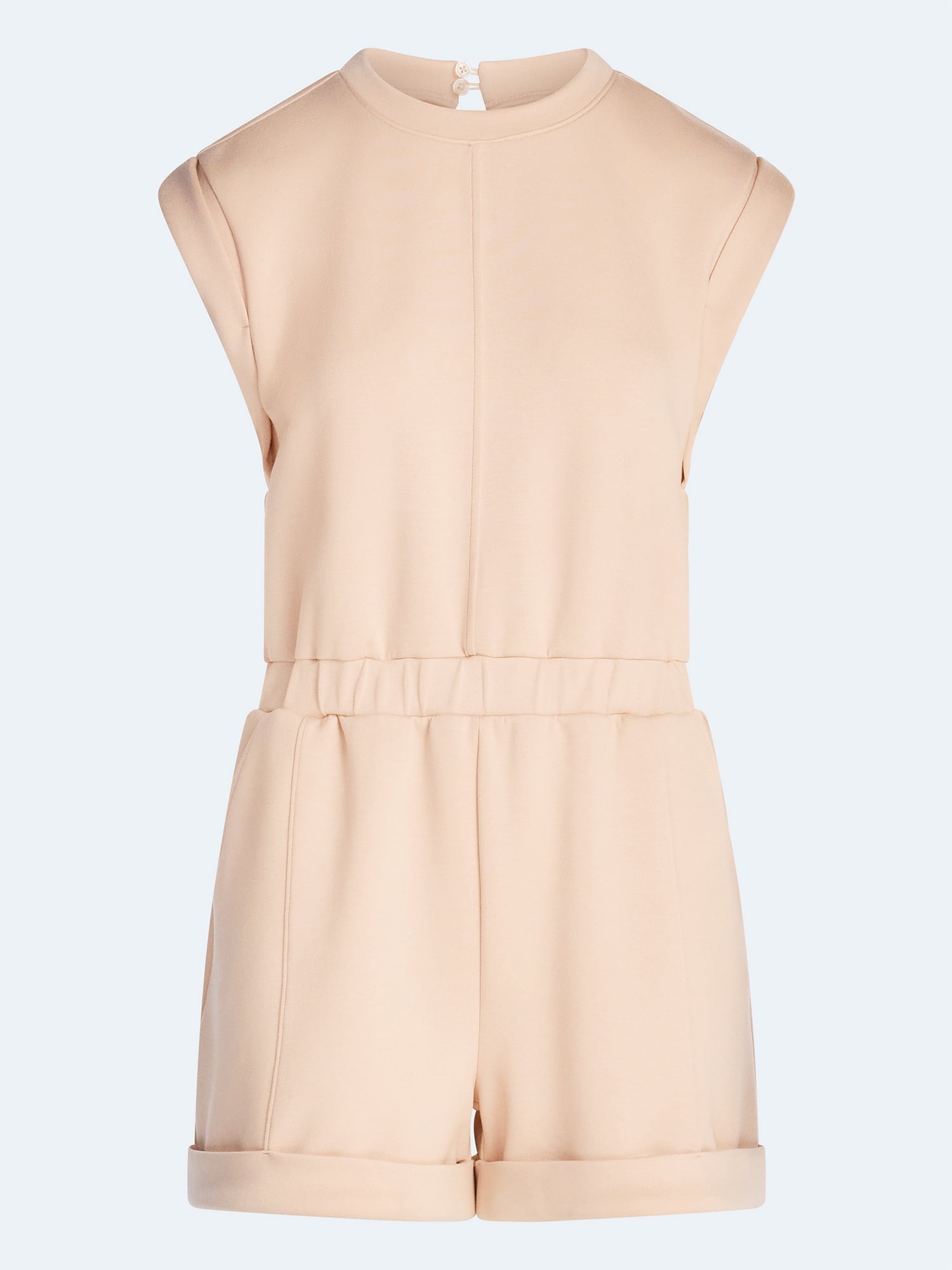 Scoop Women's and Women's Plus Scubaknit Crewneck Romper, Sizes XS-4X