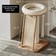 thumbnail image 5 of Modern Natural Wood Cute Multifunctional Cat Tree Tower Small, Large Top Perch Bed, Sisal Scratching Post, Tilted Angled Ramp Scratcher, Climbing Rope Toy, 5 of 7