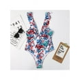 thumbnail image 3 of Luxsea Women's Deep V One Piece Swimsuit With Ruffle Collar Printing, 3 of 5