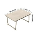 thumbnail image 2 of XIAOLE Foldable Laptop Desk, Portable Lap Desk Bed Table with Wooden Desktop & Metal Bracket, Lightweight Breakfast Table Tray Desk, Mini Table for Working Writing Drawing Eating Picnic, 2 of 6