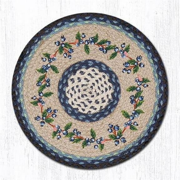 Capitol Importing 49-CH312BV 15.5 x 15.5 in. Blueberry Vine Printed Round Chair Pad