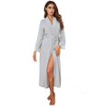 thumbnail image 1 of JANDEL Ladies Solid Color Cotton Bathrobe Lace Edge Sexy Plus Size Pajamas, 1 of 9
