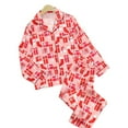 thumbnail image 2 of Fznquz Loungewear Christmas Cute Button Up Pjs Soft 2 Piece Xmas Long Sleeve Lounge Sets, 2 of 6