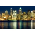 thumbnail image 2 of Seattle Night Wall Mural by Wallmonkeys Peel and Stick Graphic (36 in W x 24 in H) WM137984, 2 of 4