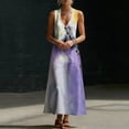 thumbnail image 6 of Zedker Floral Women's Maxi Dresses Sleeveless V Neck Long Dress Beach Sundresses Swing Dress Multicolor L, 6 of 7