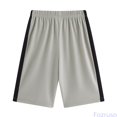 thumbnail image 2 of Fozruso Boys Running Shorts Stretch Elastic Waist Athletic Training Basketball Shorts for Kids Casual Outdoor Play(Gray), 2 of 6