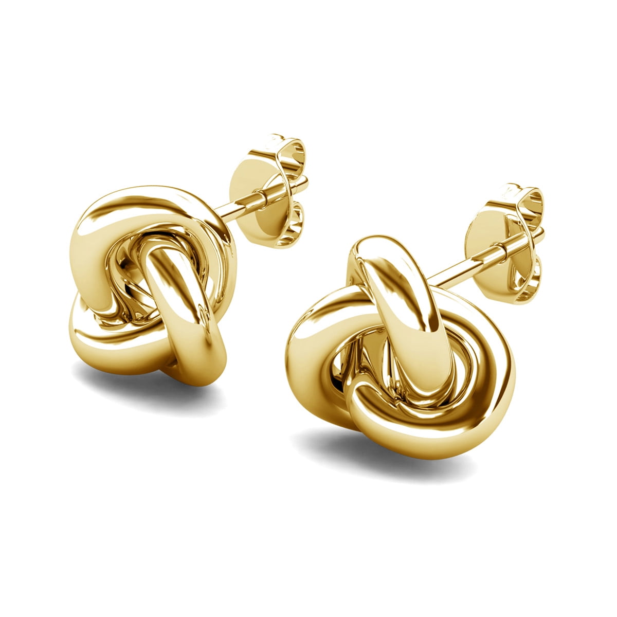 Cate & Chloe Ashley 18k Yellow Gold Plated Knot Stud Earrings, Gift for Women