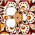 thumbnail image 6 of Metal Light Switch Plate Cover Colorful Black Red Mandala Flower Tile Pattern MDL026, 6 of 15