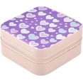thumbnail image 2 of Coolnut Travel Small Jewelry Case Purple Love Heart Jewelry Organizer Jewelry Box Birthday Gifts Women Mom Friends Female Sister Bridesmaid Girl Gifts Idea395 Women Gifts, 2 of 7