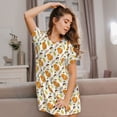 thumbnail image 3 of Hirioo Squirrel Eating Nuts for Women’s Nightdress Comfortable Short Sleeve Nightwear Casual Sleep Dress, 3 of 6