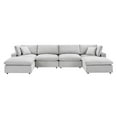 thumbnail image 2 of Modway Commix Down Filled Overstuffed Performance Velvet 6-Piece Sectional Sofa in Light Gray, 2 of 10