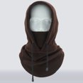 thumbnail image 1 of Men Women Winter Balaclava Warm Soft Fleece Drawstring Neck Gaiter Cycling Hiking Running Outdoors Hat, 1 of 7