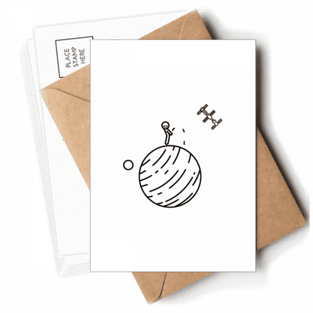 Star Kids Move Satellite Art Deco Fashion Postcards Envelopes Blank Note Cards Mailing