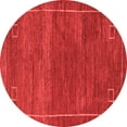 thumbnail image 1 of Ahgly Company Indoor Round Abstract Red Modern Area Rugs, 3' Round, 1 of 4