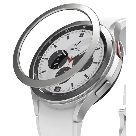 Ringke Bezel Styling Compatible with Samsung Galaxy Watch 4 Classic 42mm Bezel Ring Stainless Steel Adhesive Scratch Protection Cover Accessory - Silver (42-04)