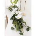 thumbnail image 2 of 1Pc Artificial White Magnolia Flower Swag Or Green Leaves Silk Wreath for Wedding Arch Chair Door Wall Home Decor, 2 of 6