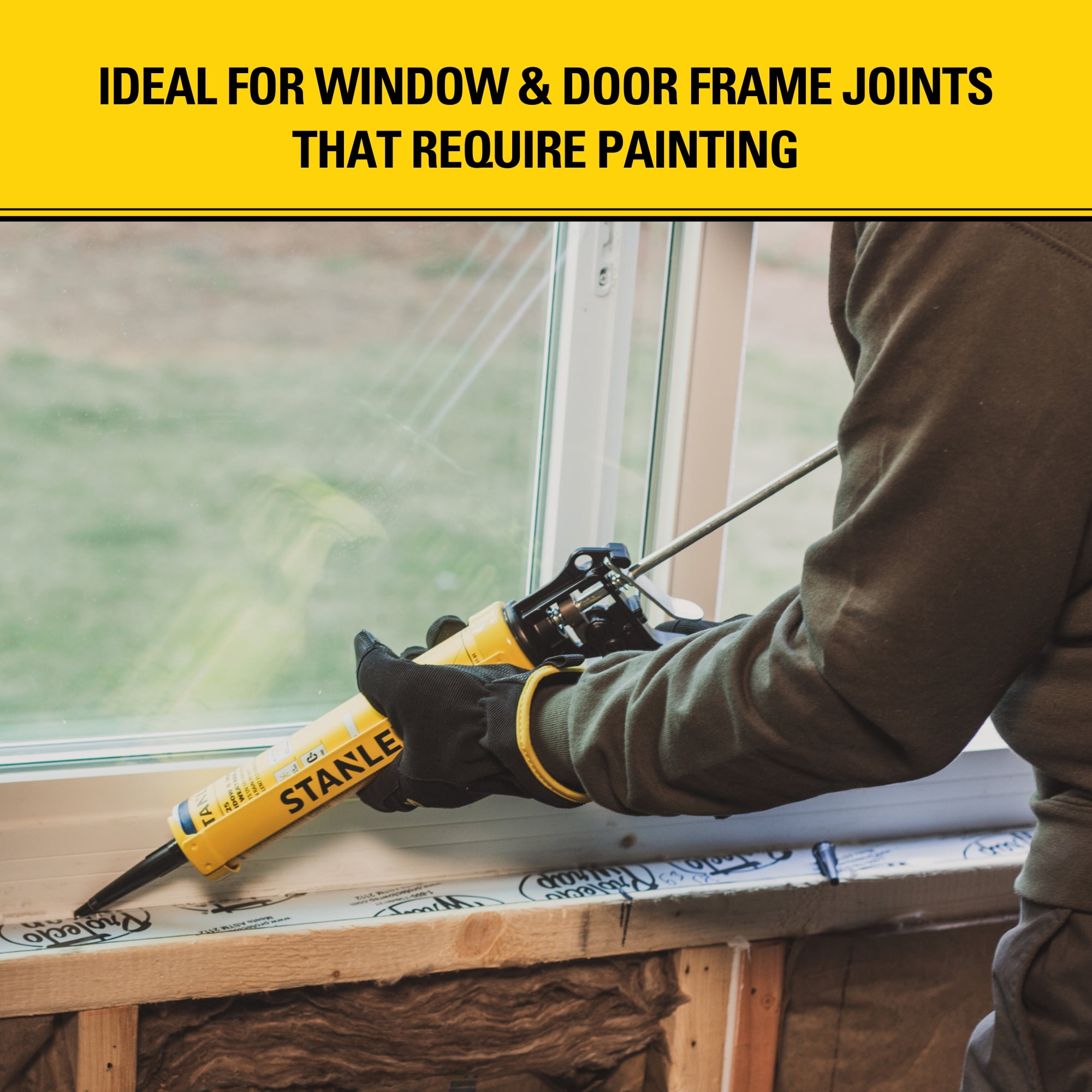 Stanley Flexi Seal-Hybrid Polymer Joint Sealant-RV Roof Sealant, 9.8 fl oz-White-12 Pack