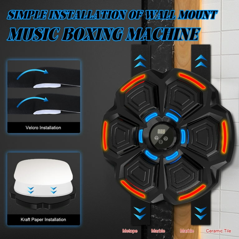 Muzikaal Boksapparaat Met Led, Wandbox Trainingsapparaat 2 Bokshandschoenen 10 Modi En 9 Snelheden Smart Music Boxmachine Wand Box Pad Intelligente Bluetooth 2169700116