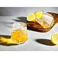 thumbnail image 5 of Hammered Diamond Shaped Whiskey Glasses [Set of 6] By Kitchen Lux- 11oz Old Fashioned Bourbon / Wine Geometric Glasses- Lead-Free & Dishwasher Safe Whiskey Glass Set- Great Whiskey Gift For Men, 5 of 6