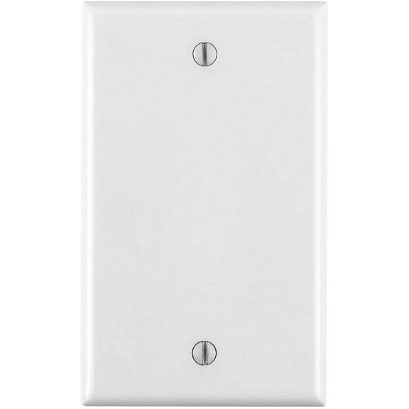 Leviton 80714-W 1-Gang No Device Blank Wallplate, Standard Size, Thermoplastic Nylon, Box Mount, White
