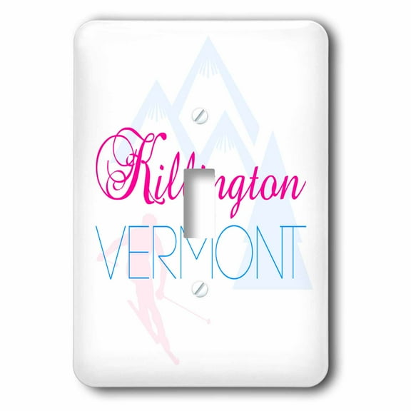 3dRose, Killington, Vermont decorative text of blue and red color, single toggle switch