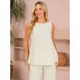 thumbnail image 5 of DARING DIVA Women's 2 Piece Outfits Sleeveless Tank Top Wide Leg Pants Set XL Beige, 5 of 8