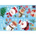 thumbnail image 1 of Calcomanías Ventana Estática 2pcs Santa Claus Muñeco Nieve Decorativo para Muebles Pared, 1 of 9