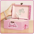 thumbnail image 6 of Barbie Musical Spinning Shoe Rectangular Mini Treasures Jewelry Box Pink, 6 of 7