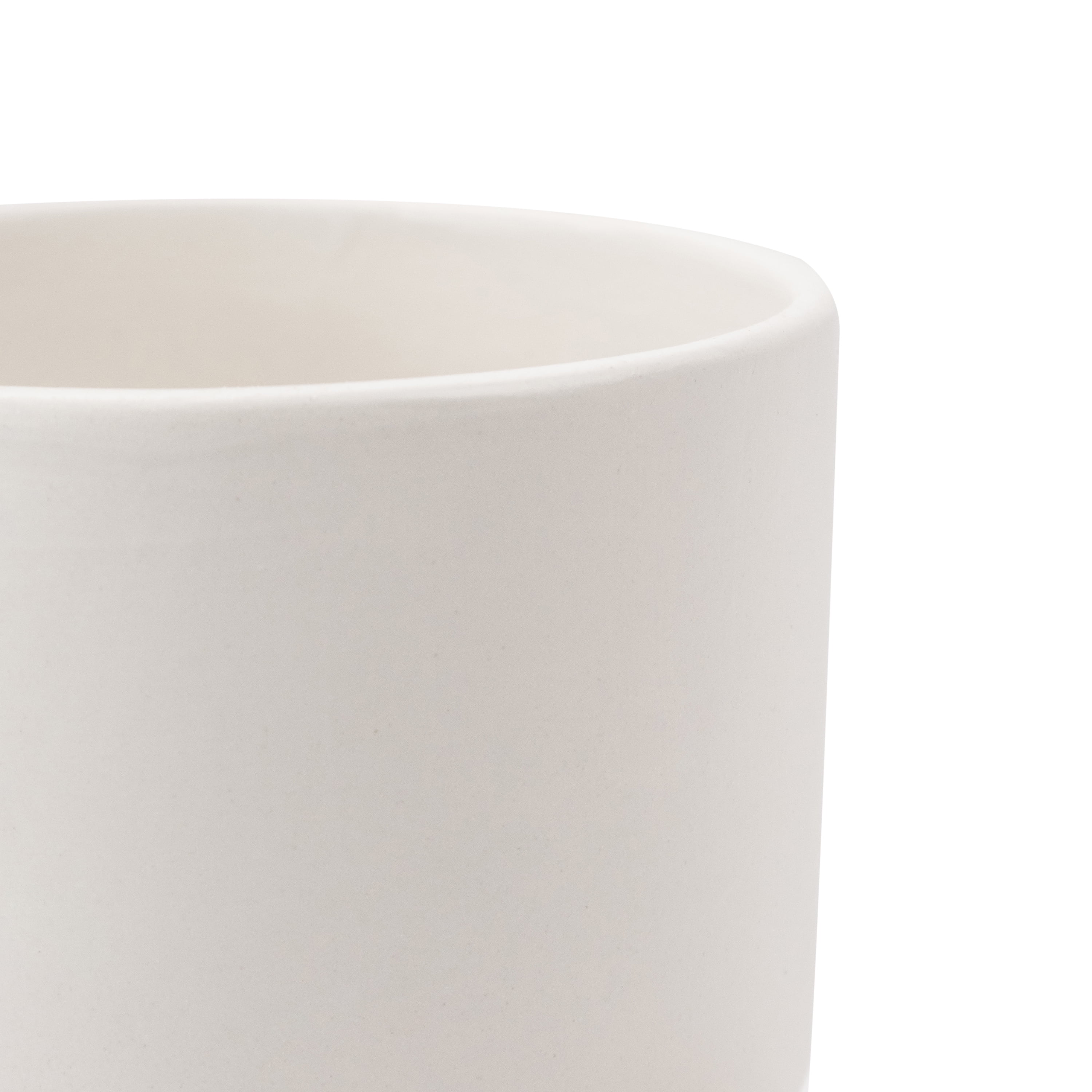 Mainstays 4IN White Ceramic Planter with Bamboo Stand