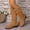 Khaki, variant on Slip Resistant Boots for Women,Knee High Boots,Safety Toe Boots for Women,Stability,Flock,36(US:5.5)