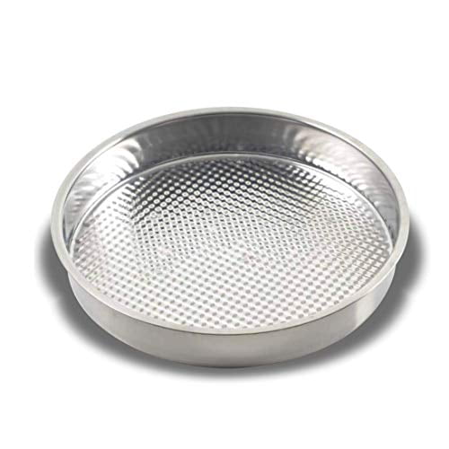 Destalya Large Round Serving Tray, Large Round Stainless Steel Serving Tray