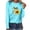 Sky Blue, variant on Women Blouse 3/4 Sleeve Petite, Tshirts Shirts Graphic Funny Sayings Sleeveless Tops For Women Y2K Women Casual Tops Cotton Letter Print Tee