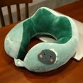 thumbnail image 2 of Almohada para el cuello en forma de U, estilo lindo, algodón PP, felpa elástica, almohada para el cuello portátil para viajes, hogar, oficina, dinosaurio, 30 x 30 cm, 2 of 7