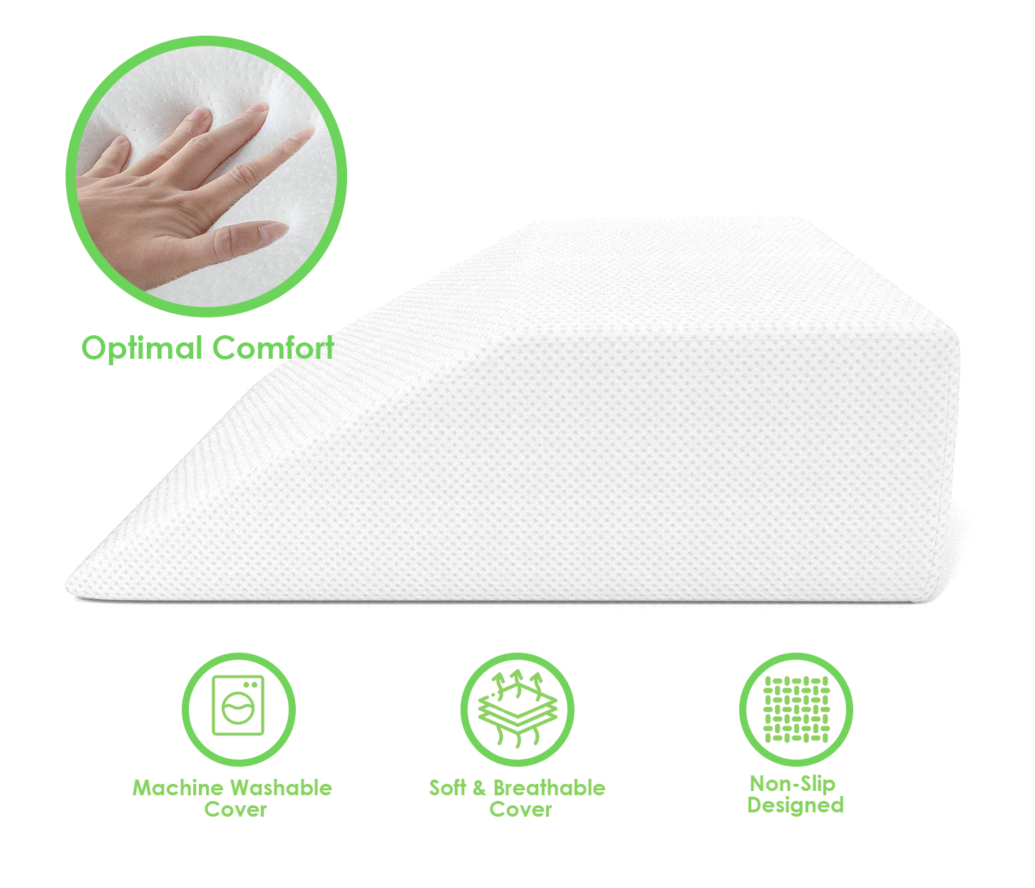 Home Sweet Home Leg Rest Wedge Pillow with Memory Foam Top
